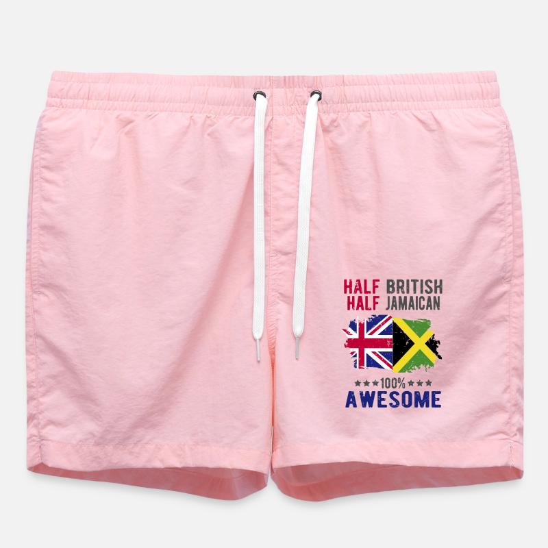Half British Half Jamaican - Swim Trunks - pink