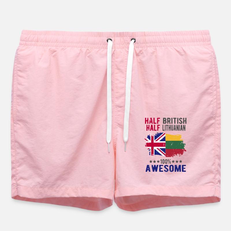 Half British Half Lithuanian - Swim Trunks - pink
