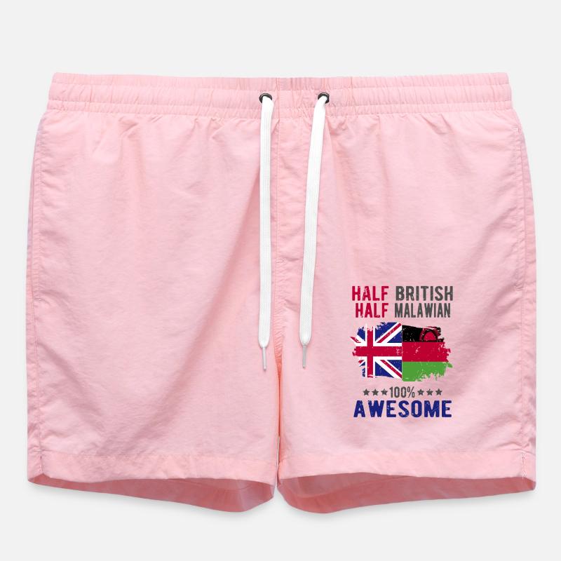 Half British Half Malawi - Swim Trunks - pink