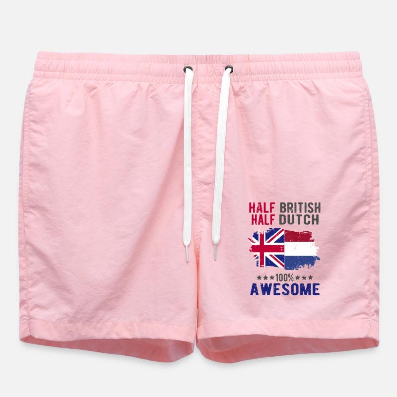 Half British Half Dutch - Swim Trunks - pink