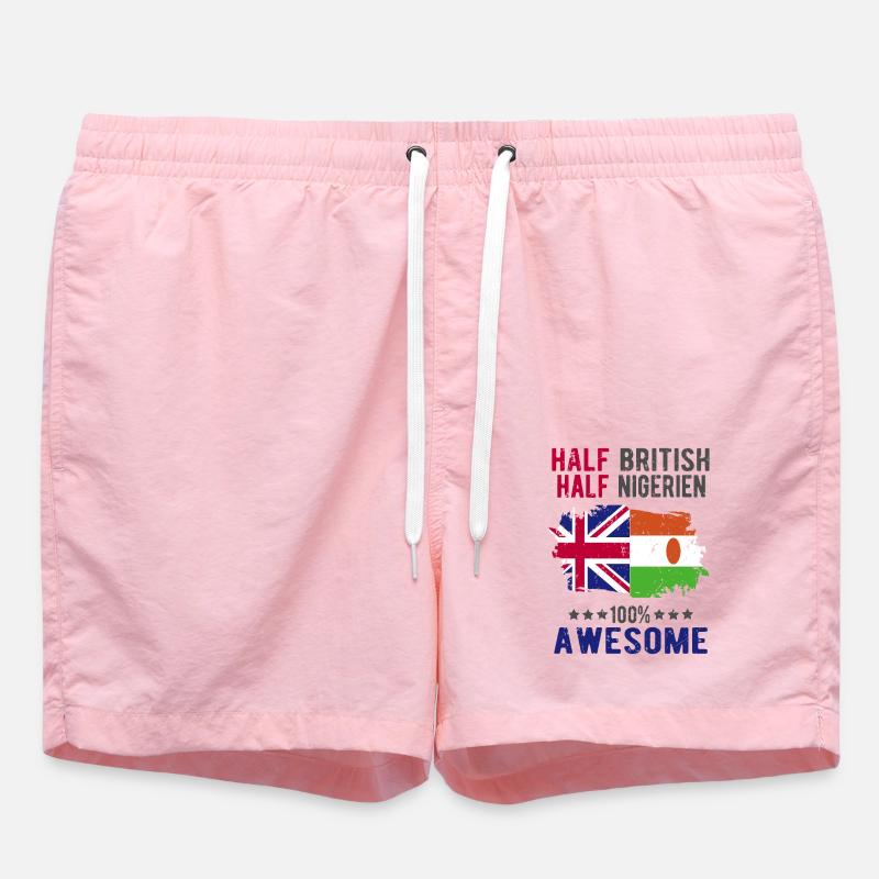 Half British Half Nigrer - Swim Trunks - pink