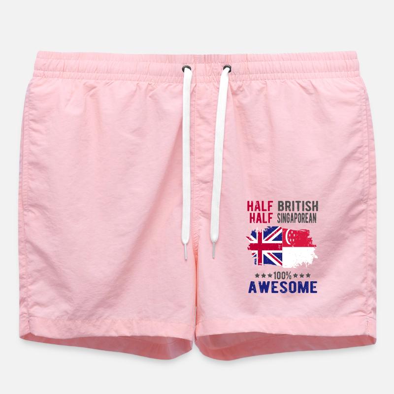 Half British Half Singaporean - Swim Trunks - pink