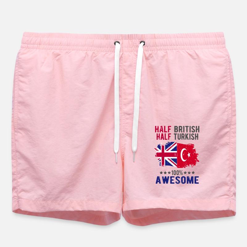 Half British Half Turk - Swim Trunks - pink