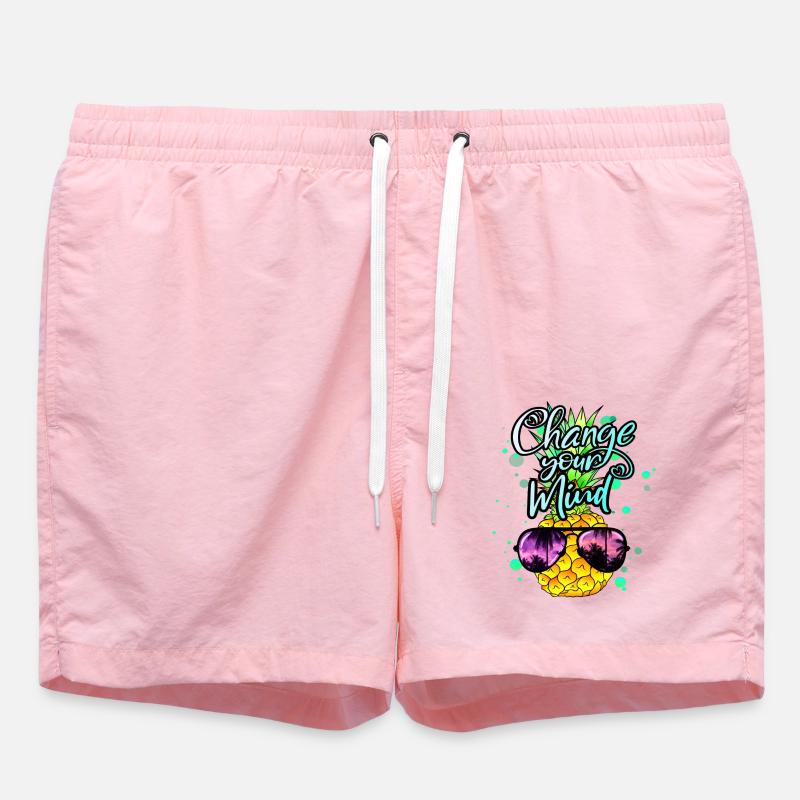 Pineapple change your thinking - Swim Trunks - pink