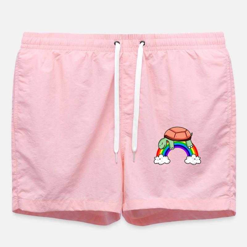 Rainbow Turtle - Swim Trunks - pink
