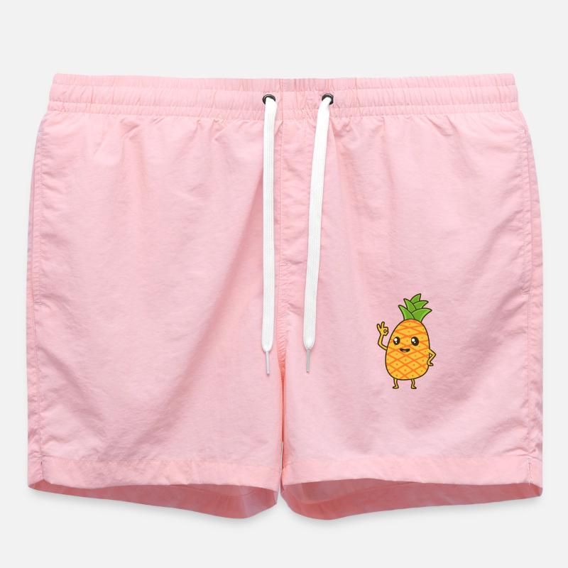 Kawaii Comic Ananas - Short de bain - rose