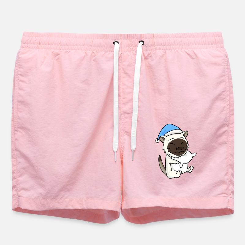 Chat race de chat Birmanie - Short de bain - rose