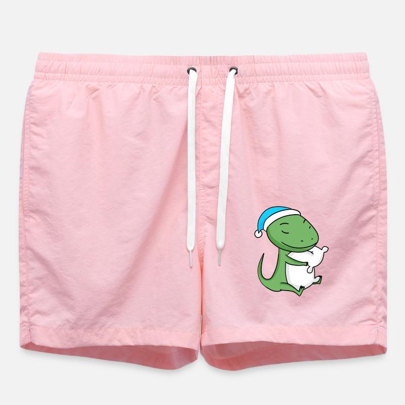 Lizard with pillow and sleepyhead - Swim Trunks - pink