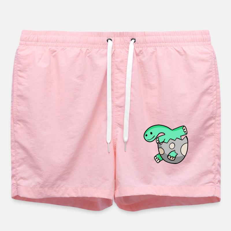 Dinosaur Egg Dino Motif - Swim Trunks - pink