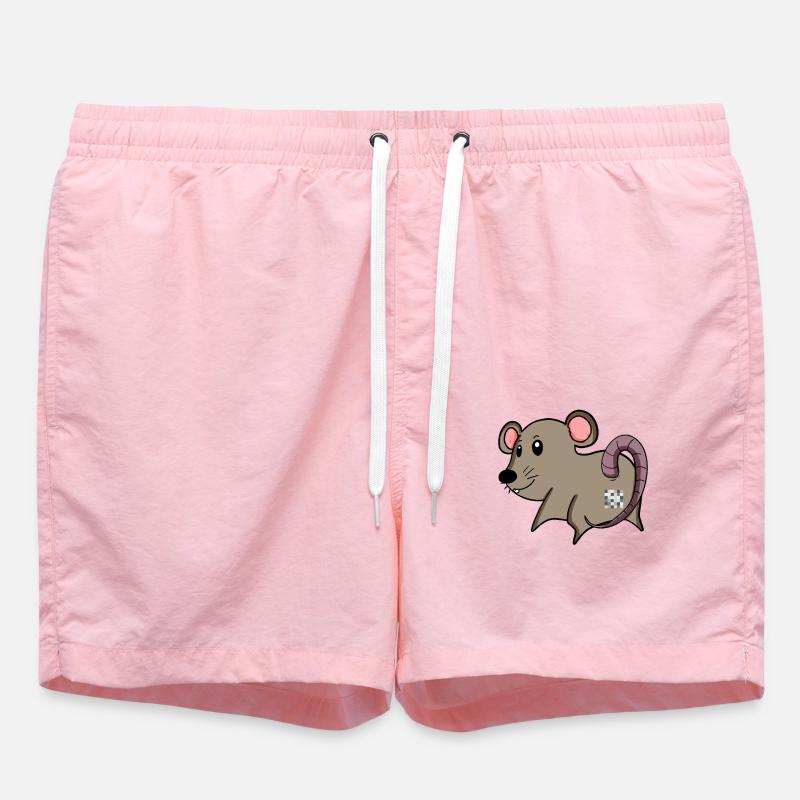 Maus Arsch - Maus Hintern - Badeshorts - Pink