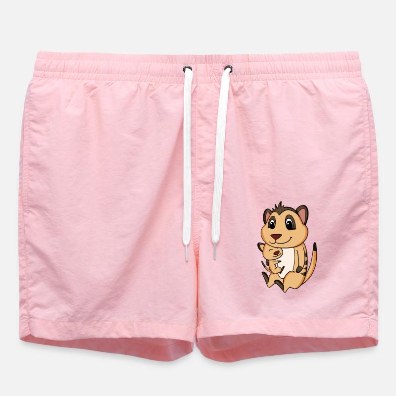 Grossesse familiale - suricate avec bébé - Short de bain - rose