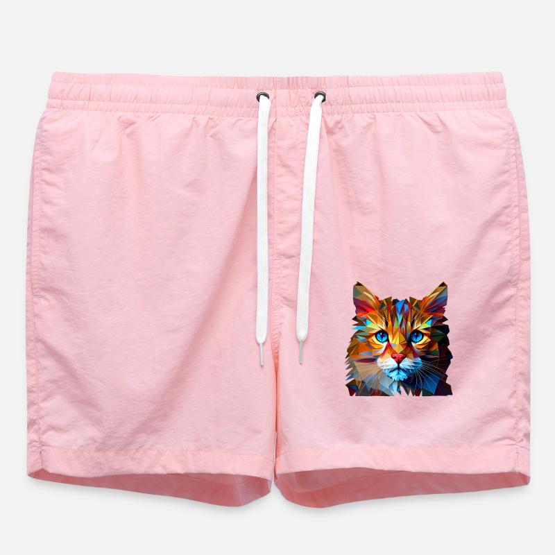 Chaton Chaton Chat Polygone Chat - Short de bain - rose