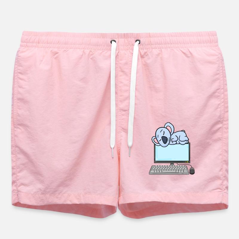 Koala Computer Nerd Programmer Gift - Swim Trunks - pink