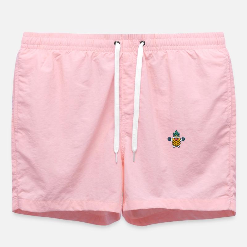 Ananas sportif avec haltères - Short de bain - rose