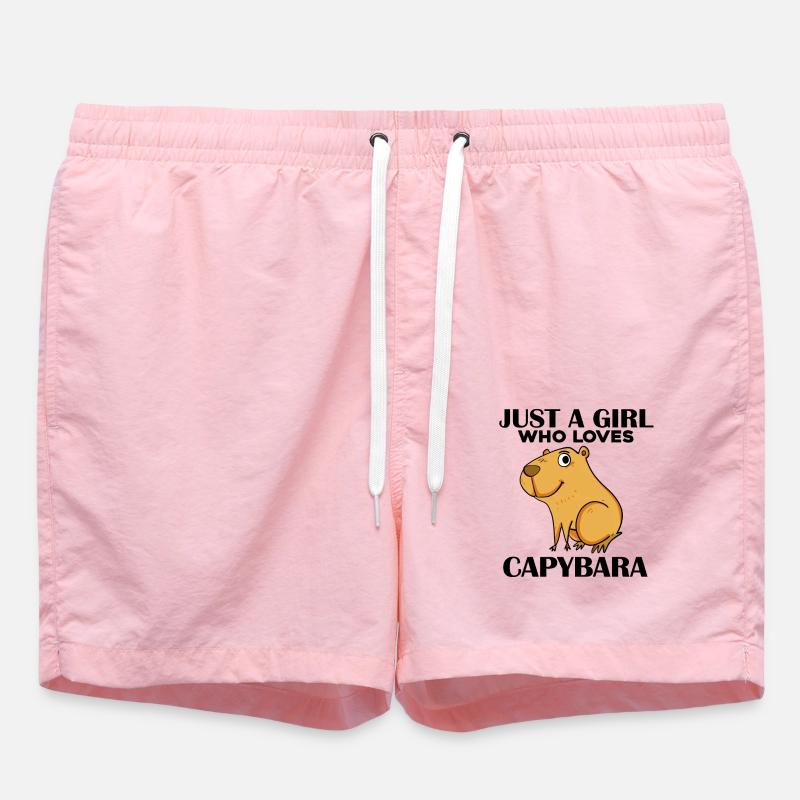 Capybara Mädchen Spruch - Badeshorts - Pink
