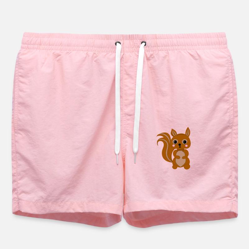 Süßes Kawaii Eichhörnchen - Badeshorts - Pink