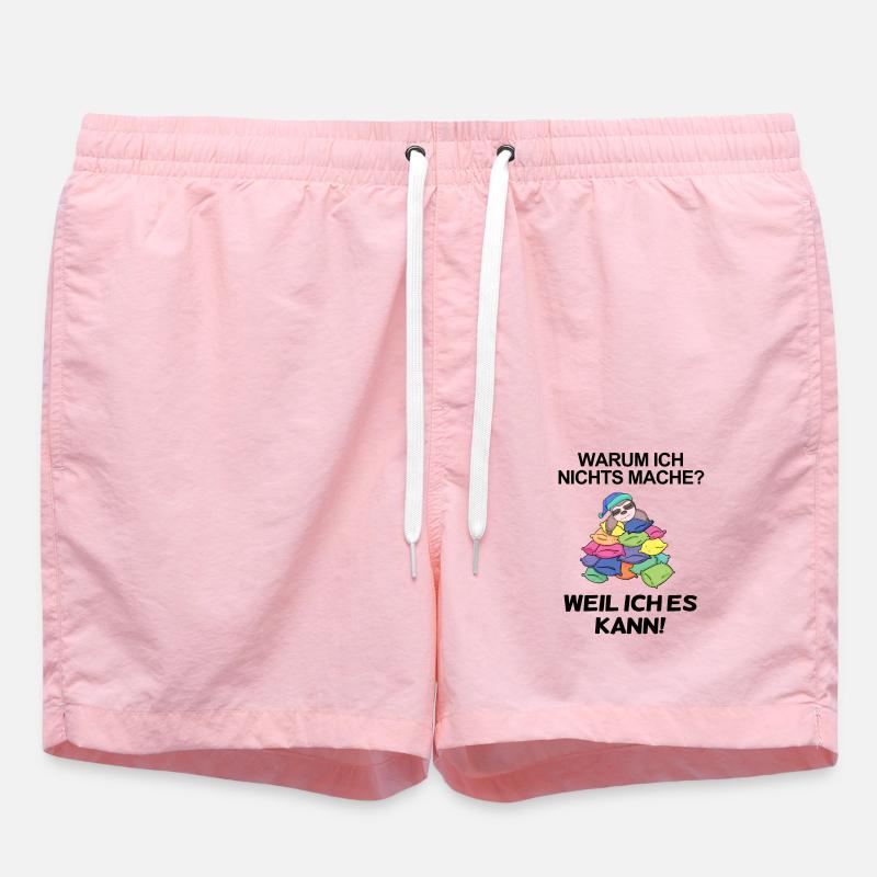 Lustiger Spruch - Nichts machen - Badeshorts - Pink