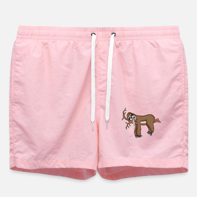 Sleeping sloth - Swim Trunks - pink