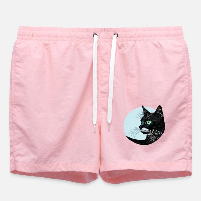 Chat noir - Short de bain - rose