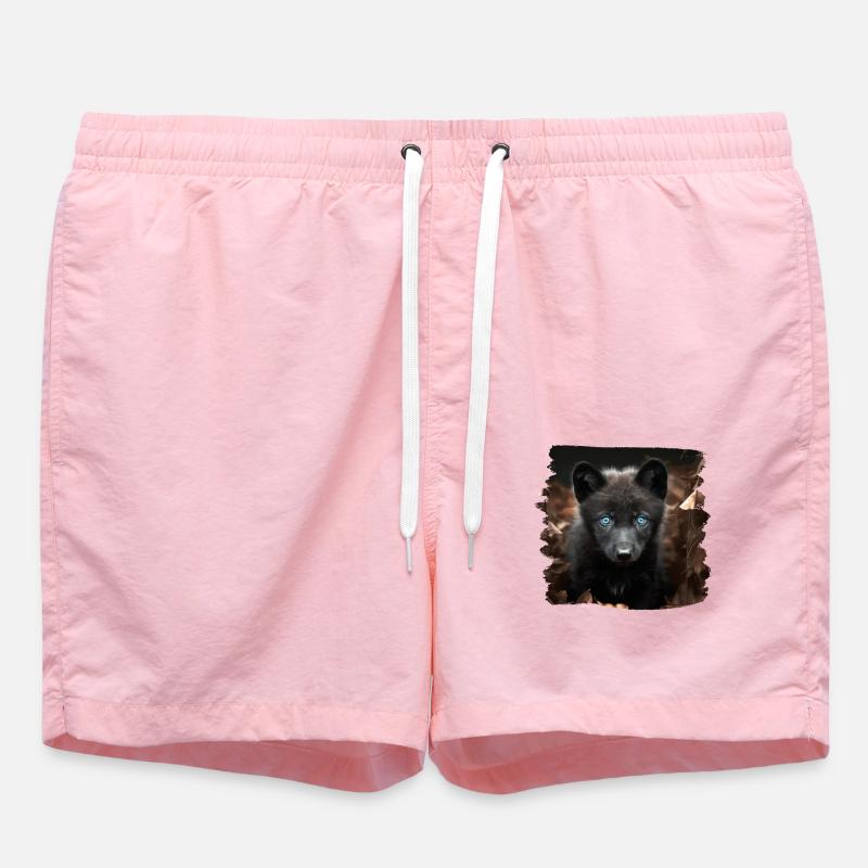 Wolves realistic wolf - Swim Trunks - pink