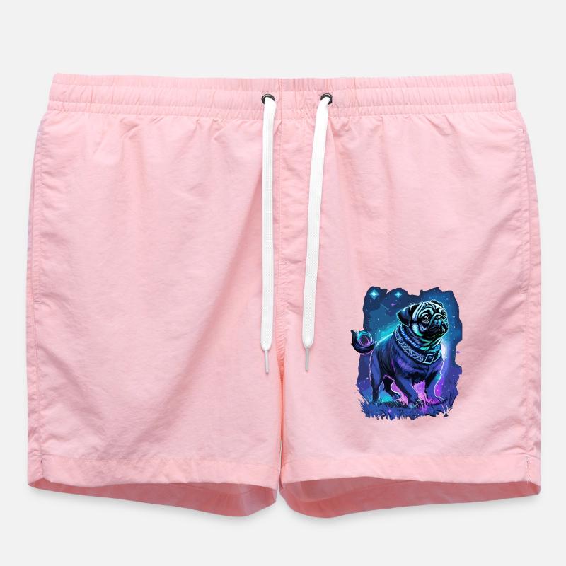Mops Hund Mitternachtszauber - Badeshorts - Pink