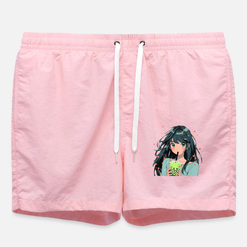 Anime et Boba Bubble Tea - Short de bain - rose