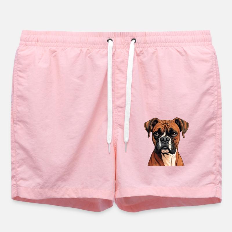Chien Boxer - Short de bain - rose
