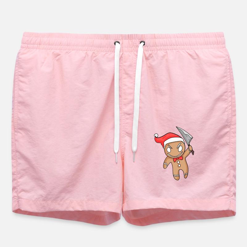 Evil Gingerbread Christmas - Swim Trunks - pink