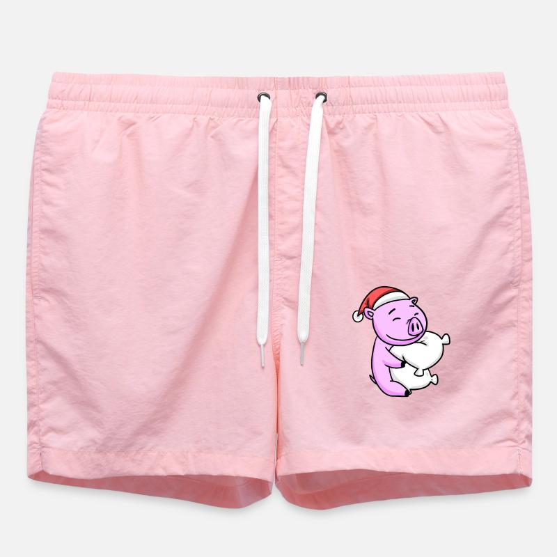 Cochon Mignon Fatigué Noël - Short de bain - rose