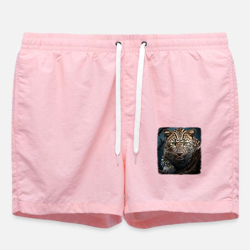 Leoparde realistic Leopard - Badeshorts - Pink