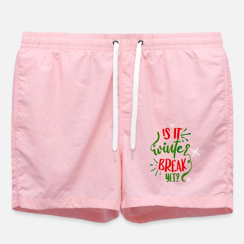 Ist schon Winterpause? - Rot/Grün eingefärbt - Badeshorts - Pink