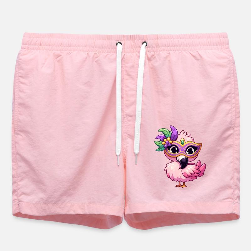 Mardi Gras Comic Flamingo - Short de bain - rose