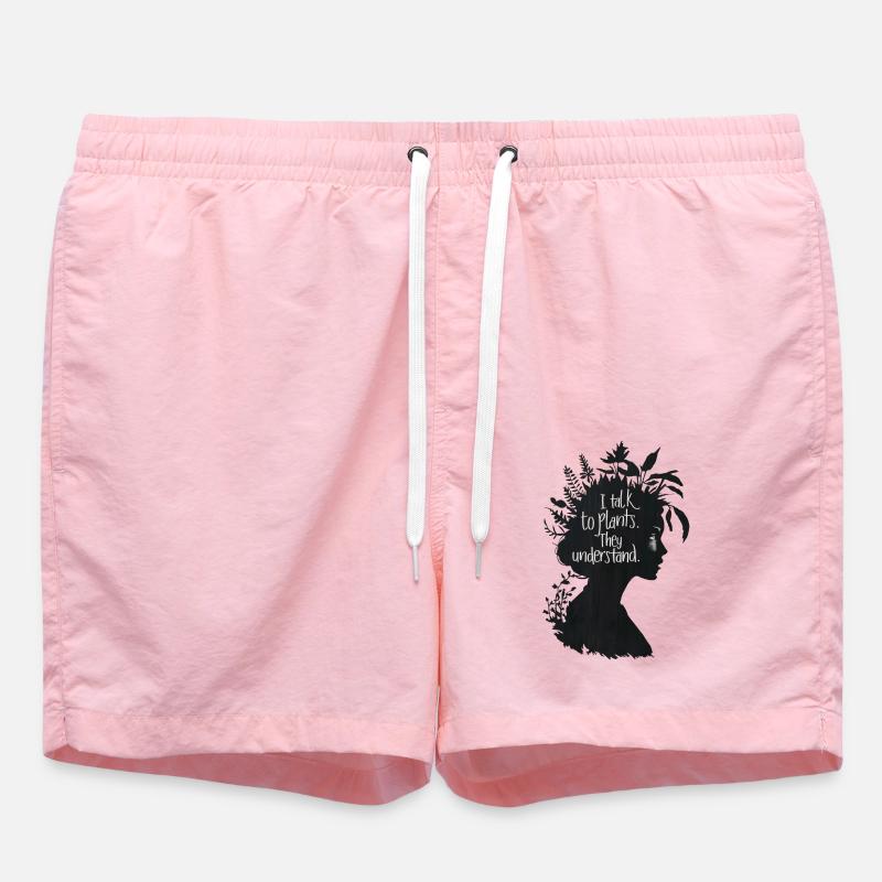 Plant Whisperer Understanding & Speaking - Swim Trunks - pink