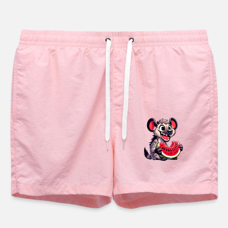 Hyäne mit Wassermelone Sommermotiv - Badeshorts - Pink