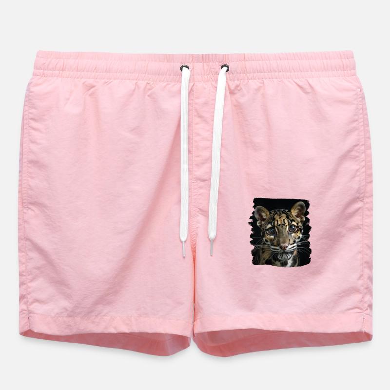 Clouded Leopard Nebelparder - Swim Trunks - pink