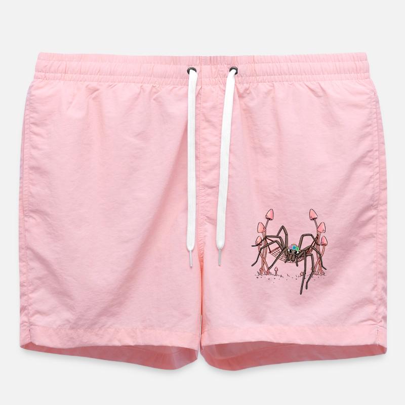 Spider Hanging Hammock Spider Web - Swim Trunks - pink