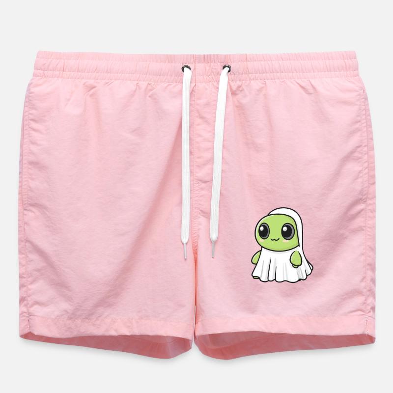 Turtle Halloween Comic Ghost - Swim Trunks - pink