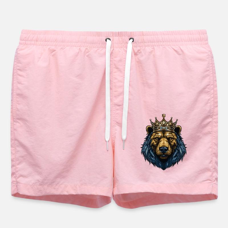 Bear Crown - Swim Trunks - pink