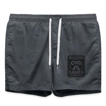 Warning Gamer in Progress - Swim Trunks -  - Front