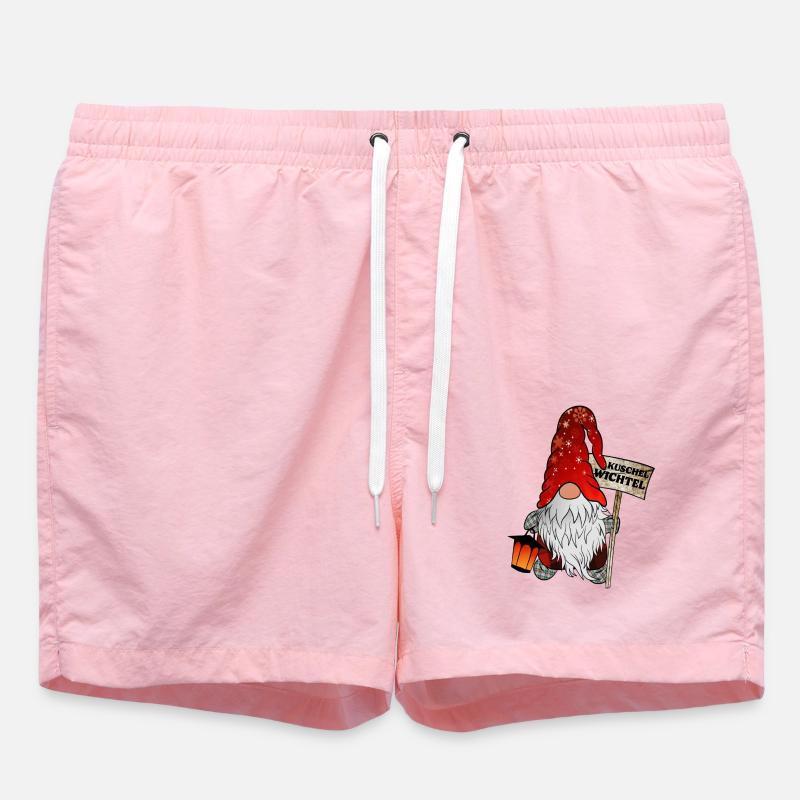 Cuddle Gnome Christmas Gnome - Swim Trunks - pink