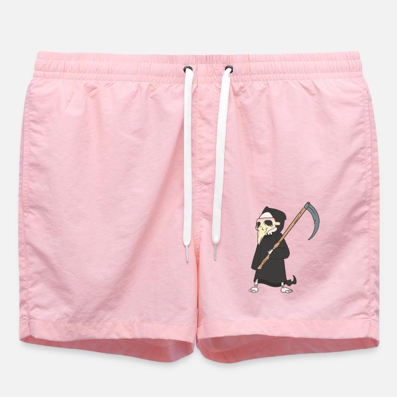Halloween Medieval Plague Grim Reaper - Swim Trunks - pink