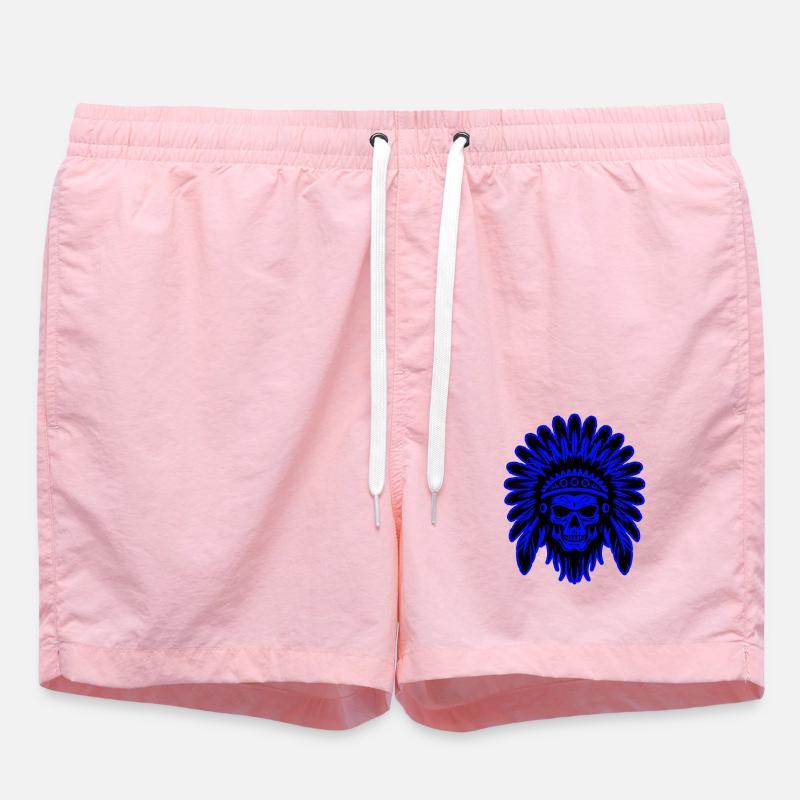 Apache Totenkopf Indianer - Badeshorts - Pink