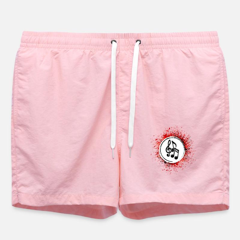 Musical notes - Swim Trunks - pink