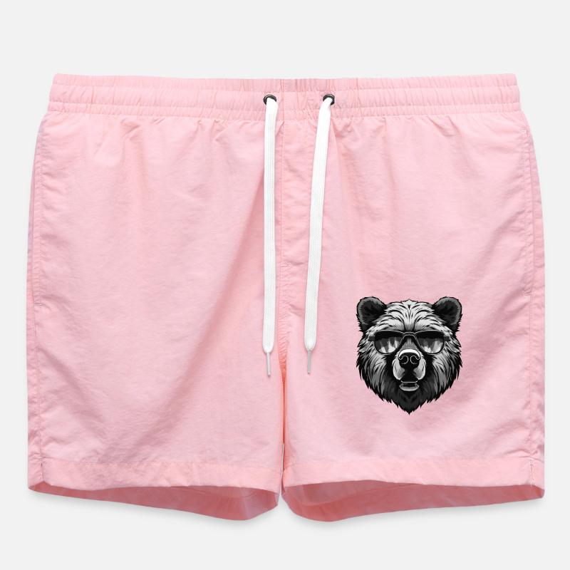 Fête cool ours hipster - Short de bain - rose