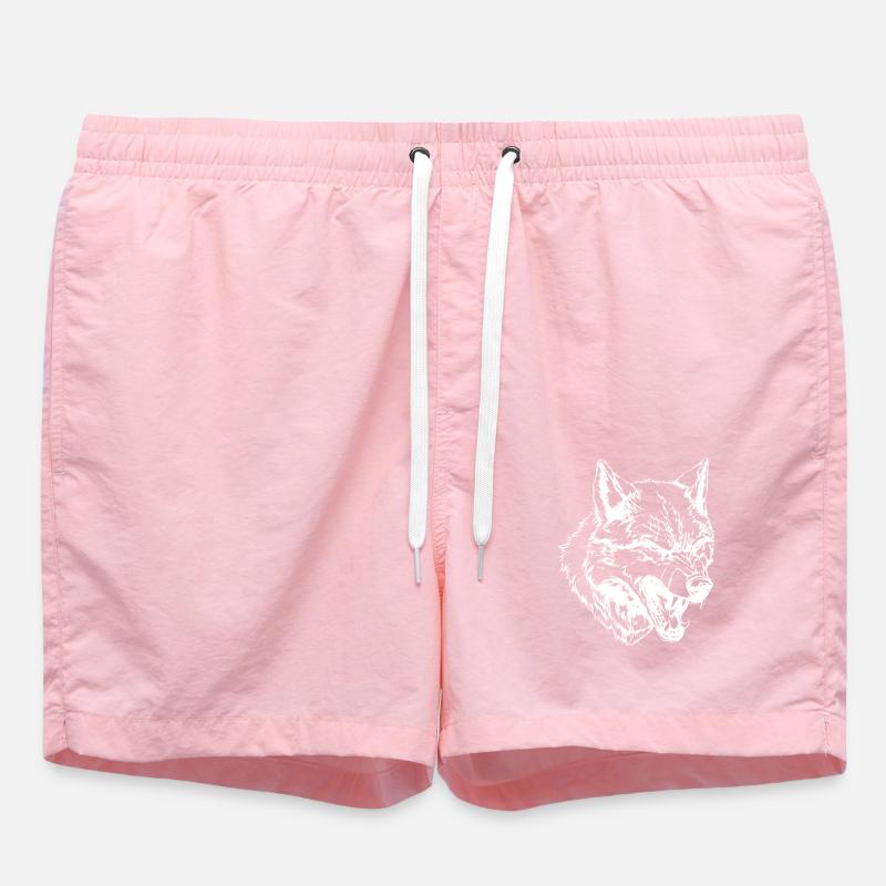 Portrait de loup - Short de bain - rose