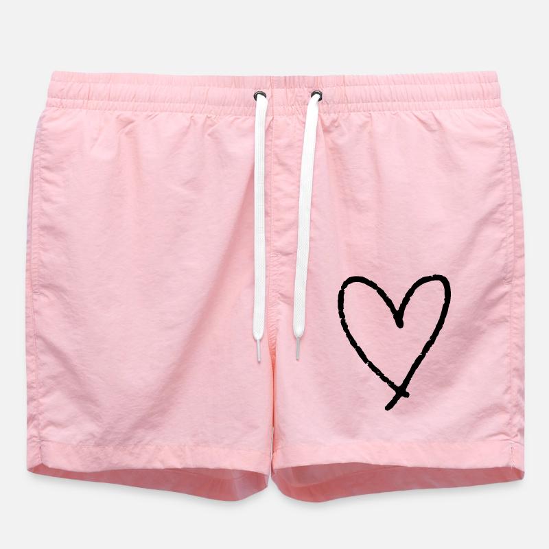 Coeur dessiné Saint-Valentin - Short de bain - rose