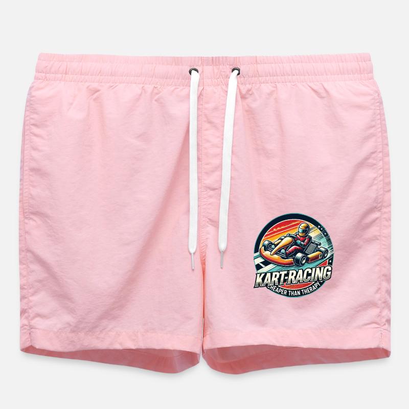 Kart racing cheaper than therapy - Swim Trunks - pink