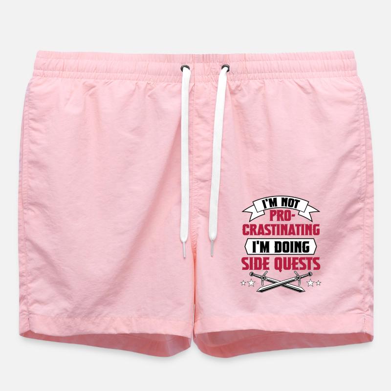 procrastinating2 - Swim Trunks - pink