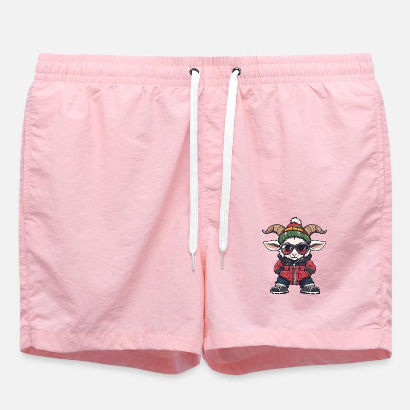 Bergziege Ziege Cool Comic - Badeshorts - Pink