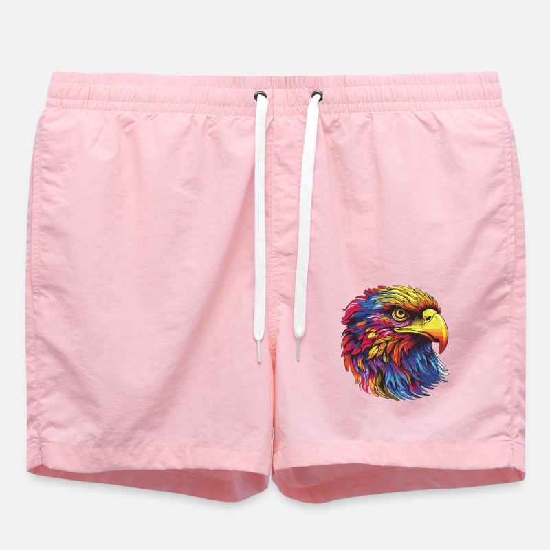 Eagle Portrait - Swim Trunks - pink